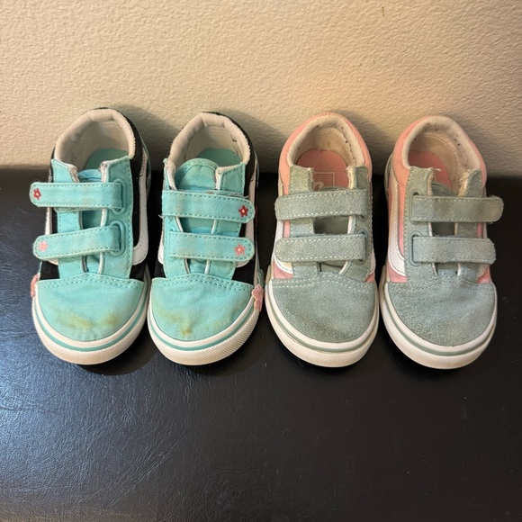 Vans Other - Vans Kids Sneakers – Teal and Pink shoes (Set of 2)